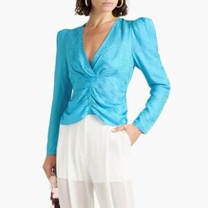 Ronny Kobo NWT  Astor Puff-Sleeve Top Size M